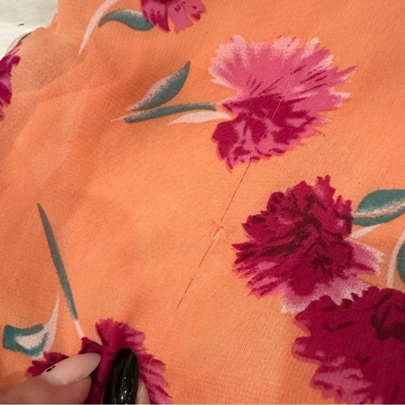 Lulu’s Bloom Forever Coral Orange Floral Print Ruffled High-Low Dress - Picture 9 of 14